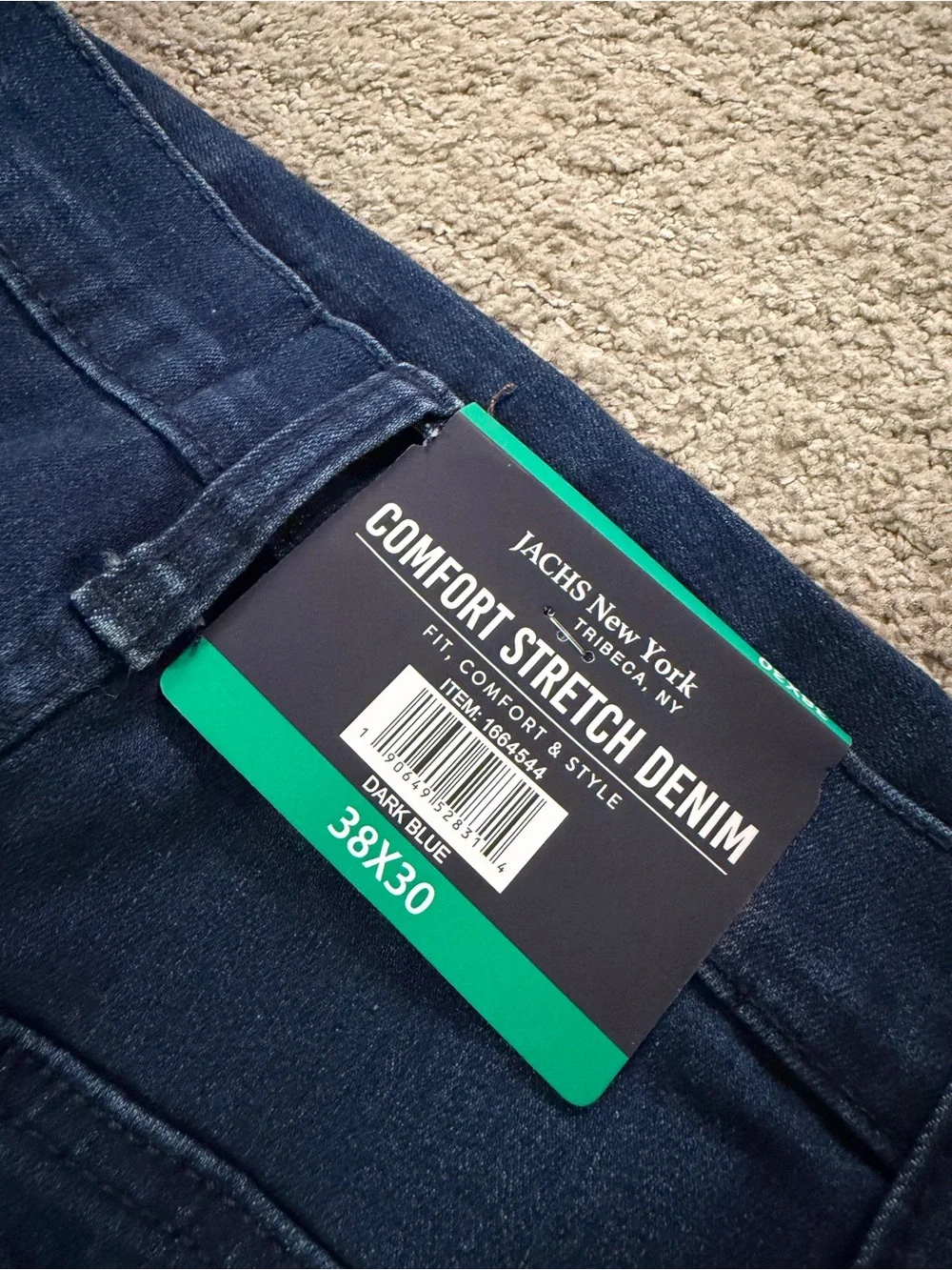 JACHS New York - Men's Dark Blue Stretch Jeans